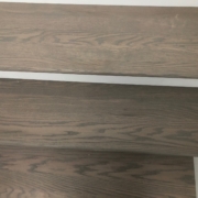 Installed gray Oak stair treads