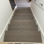 Installing gray Oak stair treads w/ template