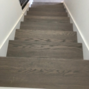 Installing gray Oak stair treads w/ template