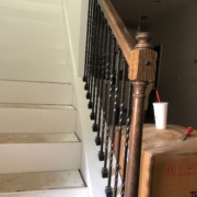 Newel post and handrail will be refinished