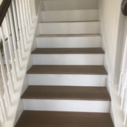 Installing match stained Oak stair treads