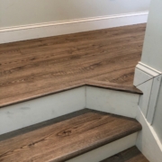 Oak look LVP stairway installed