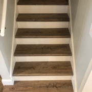Oak look LVP stairway installed
