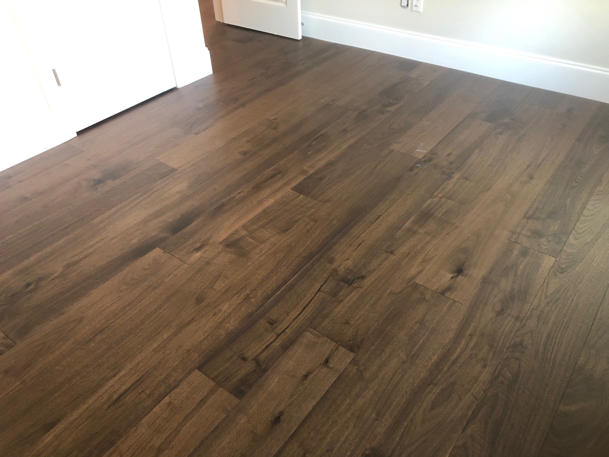 walnut flooring in living room