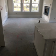 Preparing to level concrete slab floor