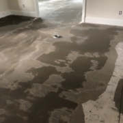 Leveling concrete slab floor