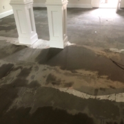 Leveling concrete slab floor