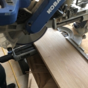 Cutting planks while installing French Oak flooring