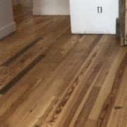 Finished heart pine flooring