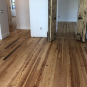 Finished heart pine flooring