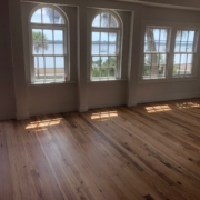 Finished heart pine flooring