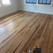 Finished heart pine flooring