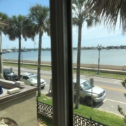 View of St. Augustine harbor after refinishing heart pine flooring