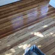 Finishing heart pine flooring