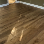 Installed 8 inch wide, French White Oak plank flooring