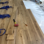 Installing 8 inch wide, French White Oak plank flooring