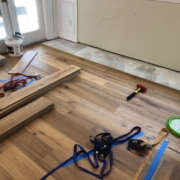 Installing 8 inch wide, French White Oak plank flooring