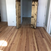 Sanded heart pine flooring