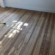 Sanded heart pine flooring