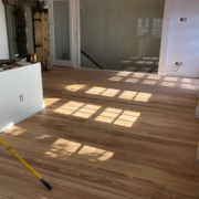 Sanded heart pine flooring