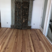 Sanded heart pine flooring