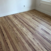 Sanded heart pine flooring