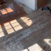 Sanding heart pine flooring