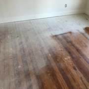 Sanding heart pine flooring