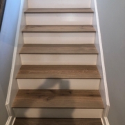 French Oak plank flooring stairway