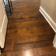 Installed birch hardwood flooring