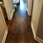 Installed birch hardwood flooring