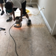 Leveling plywood by sanding edges