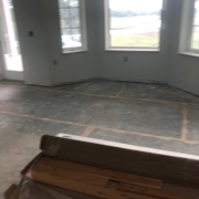 Leveling plywood subfloor