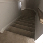 Old carpeting - to be removed from stairway