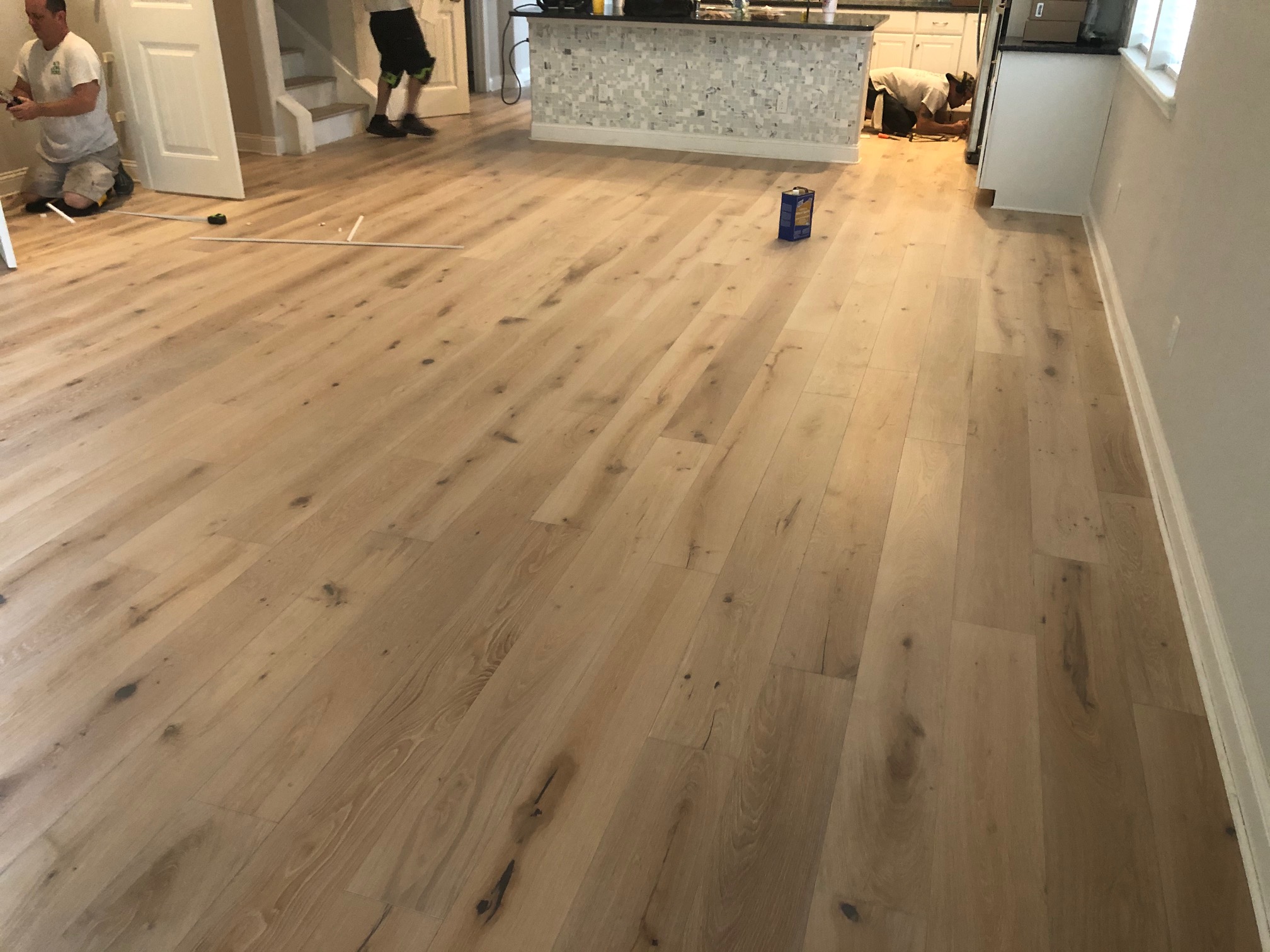 white oak floor kitchen design