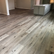 9" wide, gray, Luxury Vinyl Plank - installed.