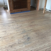 Refinished and whitewashed Heart Pine floors