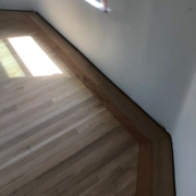 White Oak flooring and Cherry border - installed