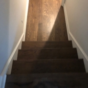 Stained and finished Oak flooring and stairs.