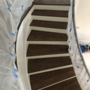 Stained and finished Oak stair treads.