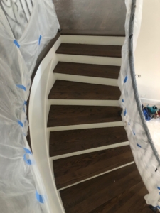 Stained and finished Oak stair treads.