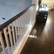 Refinished stairs and handrails.