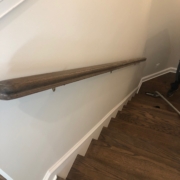 Refinished stairs and handrails.