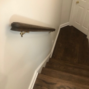 Refinished stairs and handrails.