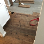 Hickory hardwood flooring installation.