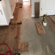 Hickory hardwood flooring installation.