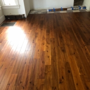 Solid Acacia wood flooring - installed.