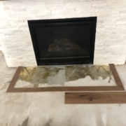 Picture frame fireplace hearth.