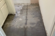 Leveled bathroom subfloor.