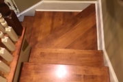 Pre-sanding Maple stairway.